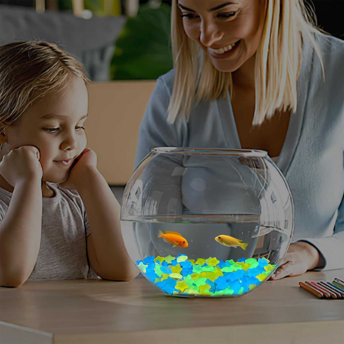 Luminous Stars Set 100PCS Fluorescent Five Pointed Plastic Stars DIY Decor 5