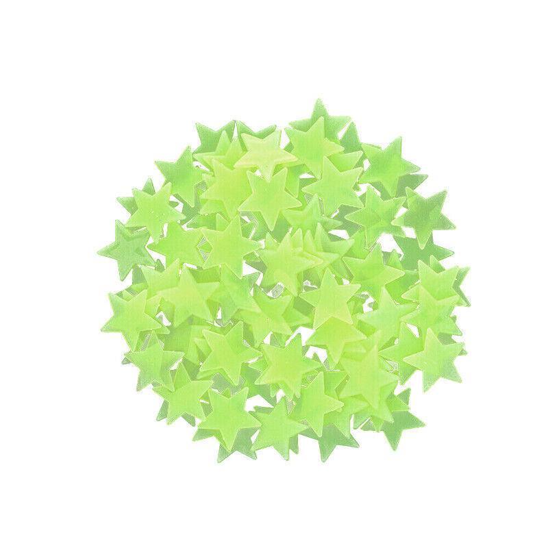 100 Pieces Glow-in-the-Dark Luminous Star Wall Stickers for Bedroom or Ceiling Decor - Multicolour 6