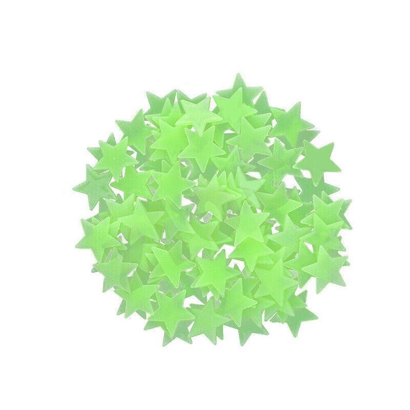 100 Pieces Glow-in-the-Dark Luminous Star Wall Stickers for Bedroom or Ceiling Decor - Pink 9