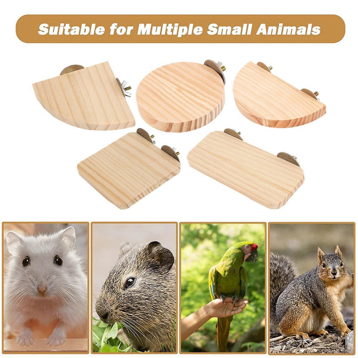 Hamster Parrot Play Stand Jump Platform Squirrel Cage Accessories Gear Pet Toy - A2111 (15*7.5*1.5cm) 5