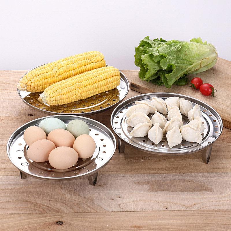 3pcs Stainless Steel Steamer Basket Steamer Tray Rack Waterproof Steam Cooking 4