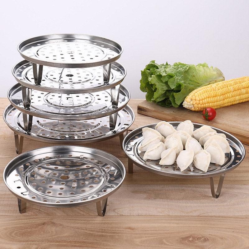 3pcs Stainless Steel Steamer Basket Steamer Tray Rack Waterproof Steam Cooking 5