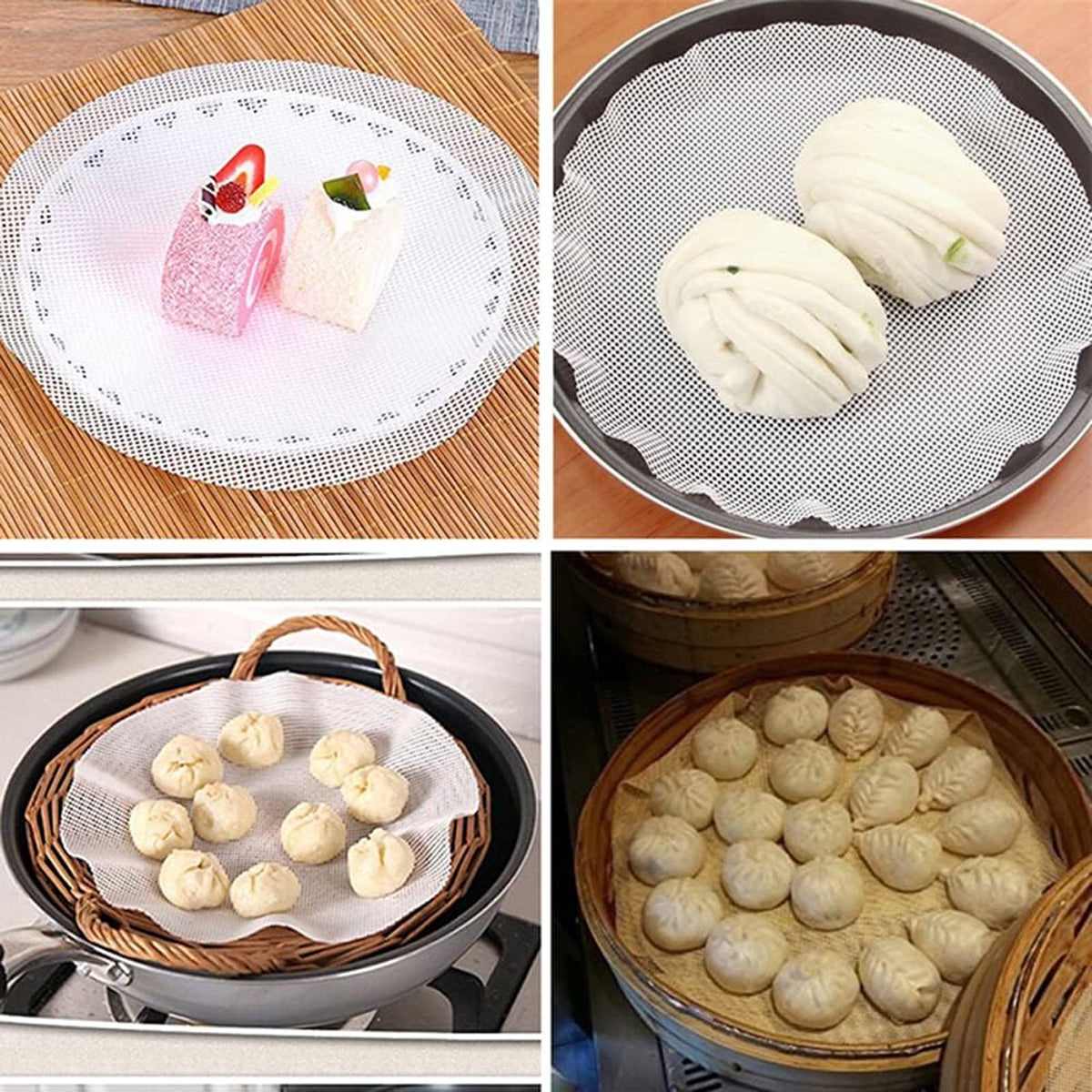 3pcs Silicone Steamer Pad Steamer Cloth Non stick Drawer Cloth Reusable Kitchen 5