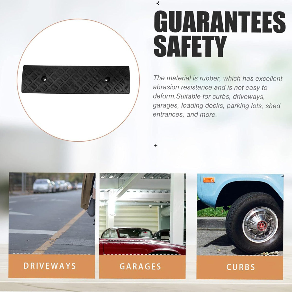 Uphill Step Ramp Pad 2PCS Plastic Slope Threshold Ramp Pad For Driveway Support 5