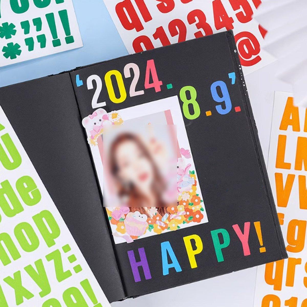 10pcs Letter Stickers Colorful DIY Scrapbooking Water Bottle Greeting Cards - Yellow 5