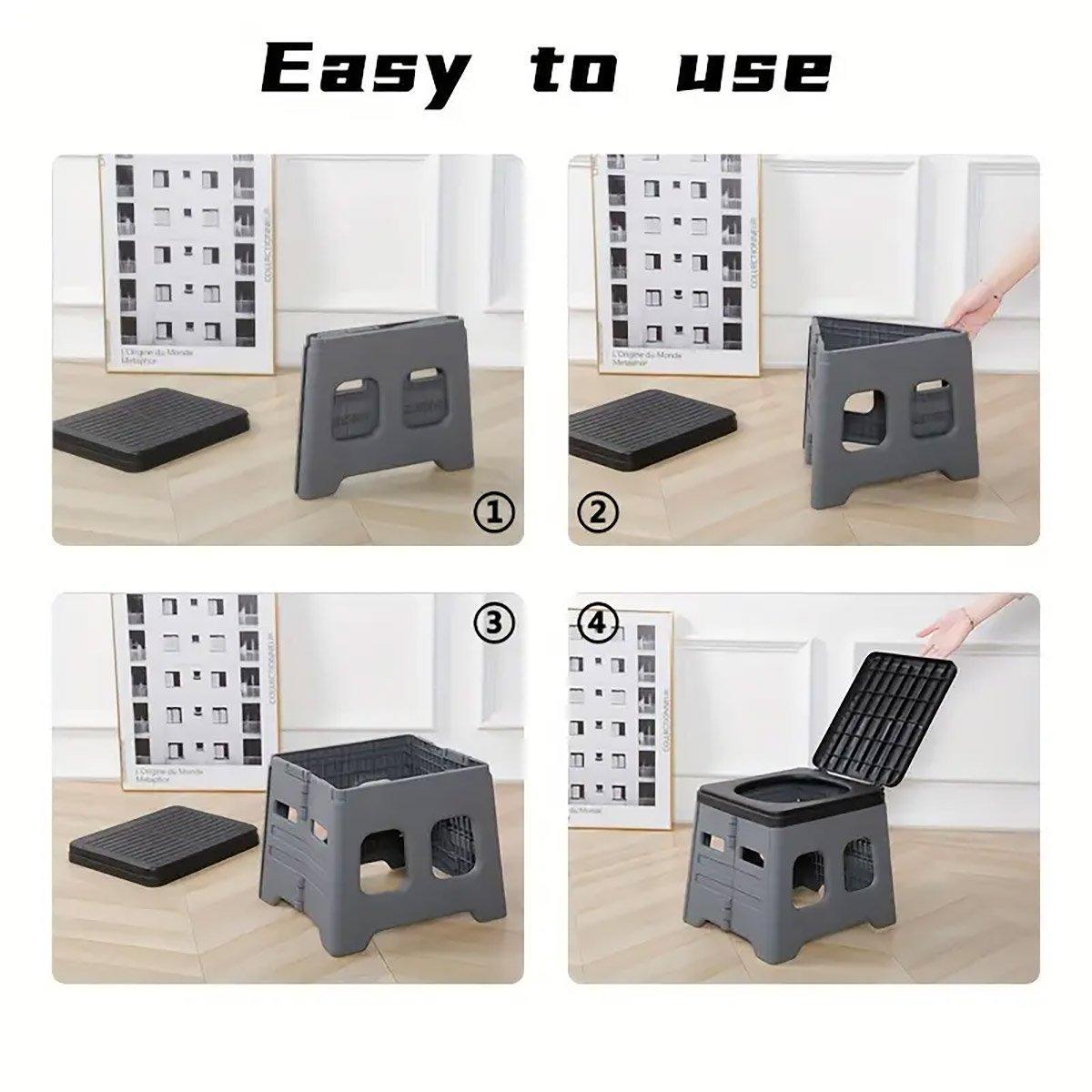 Outdoor Travel Toilet Portable Folding Stool Seat for Camping Hiking and Outdoor - Green 5