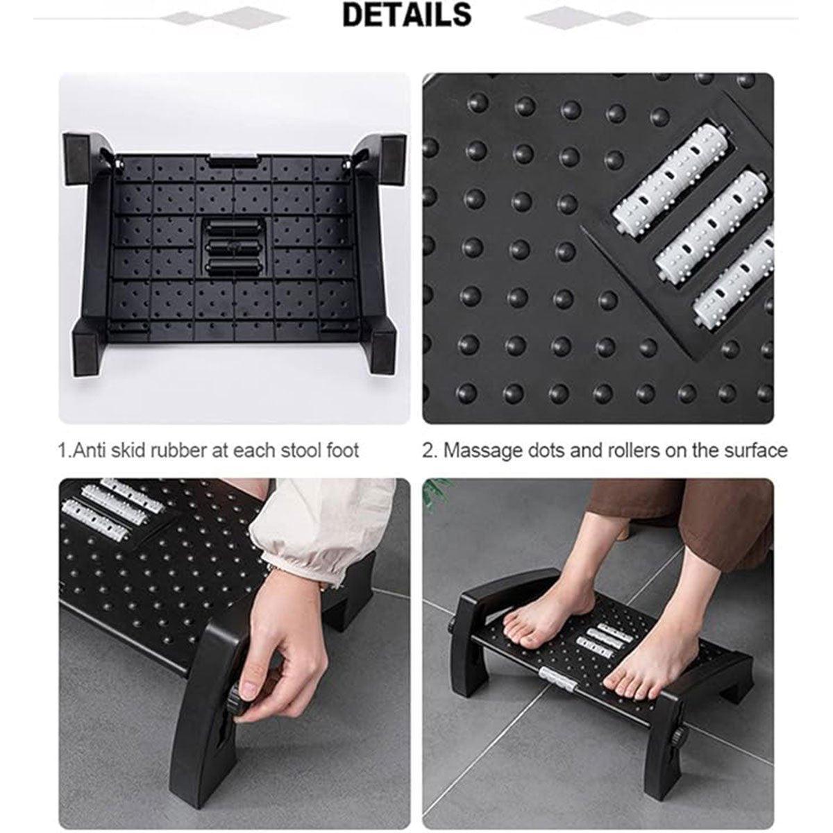 1PC Adjustable Office Foot Rest Pedal Stool Sofa Leg Support for Home or Desk Use - Grey 5