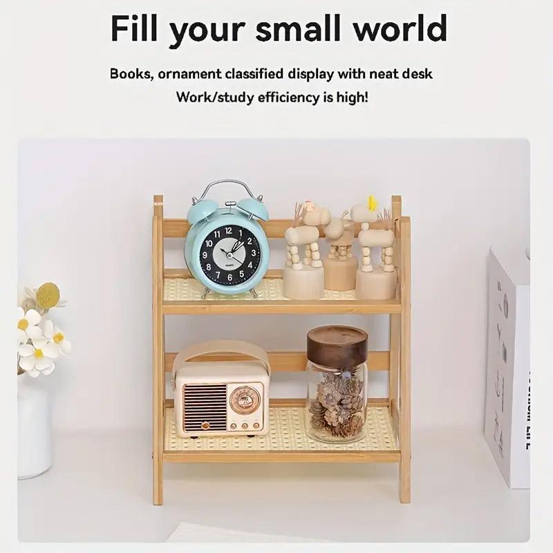 Multi Tier Desktop Storage Shelf Organizer Rack for Home Office and Study Use 5