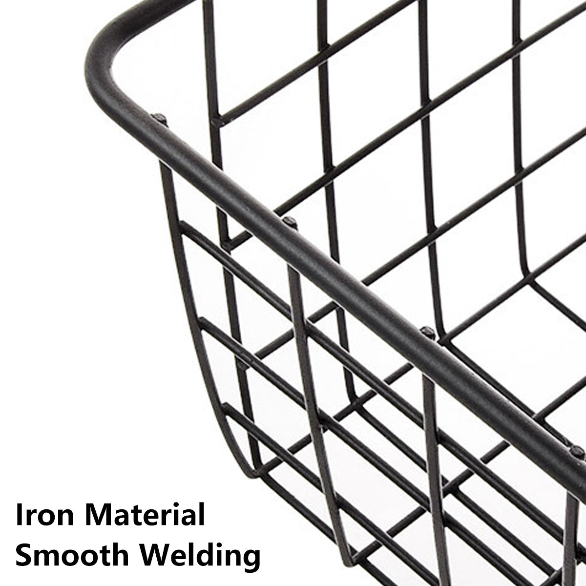 2pcs Wire Storage Basket Durable Metal Kitchen Cabinet Pantry Office Organiser 5