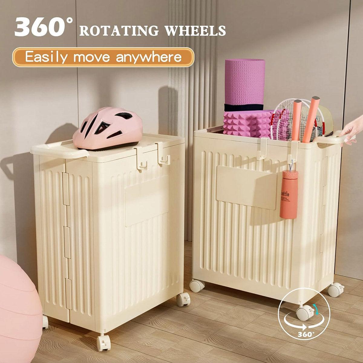 Fitness Storage Basket Organizer Tube with Wheeled Basket for Home Use and Gym 5