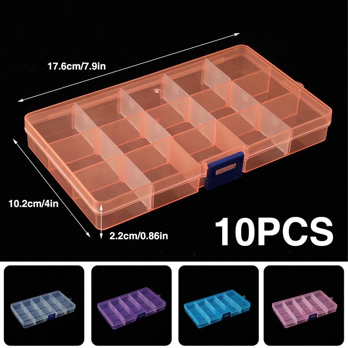 10pcs 15Compartments Plastic Box Case Bead Storage Organizer Jewelry Craft Box 3