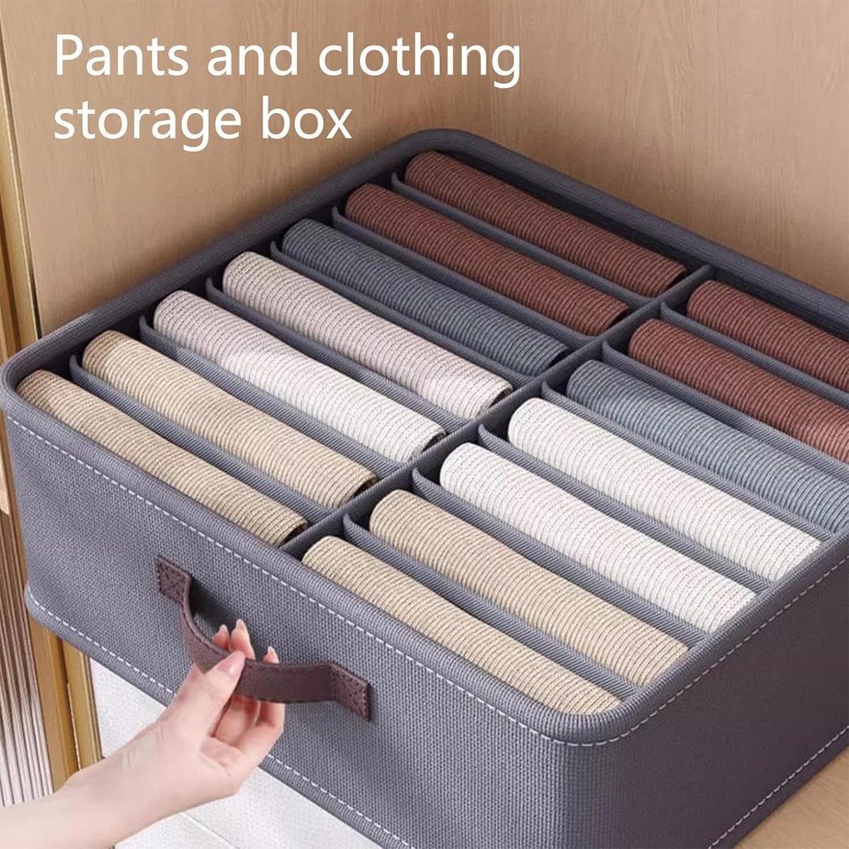 Closet Organizers Storage Bins Portable Washable Organizer for Clothing Socks - Grey-16 Grids 3