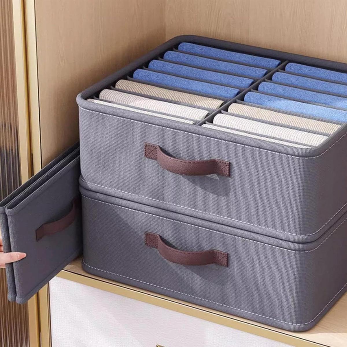 Closet Organizers Storage Bins Portable Washable Organizer for Clothing Socks - Grey-16 Grids 4