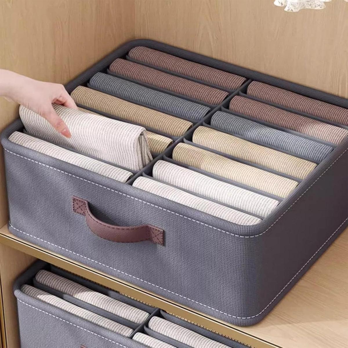 Closet Organizers Storage Bins Portable Washable Organizer for Clothing Socks - Grey-16 Grids 5