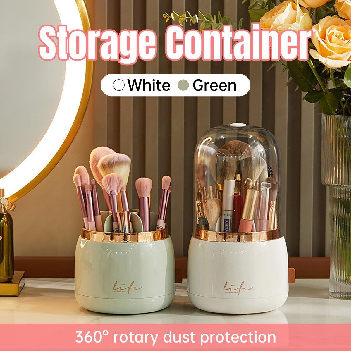Luxury Cosmetic Brush Box Dustproof Makeup Storage Box for Lipstick Eyebrow Pen - White