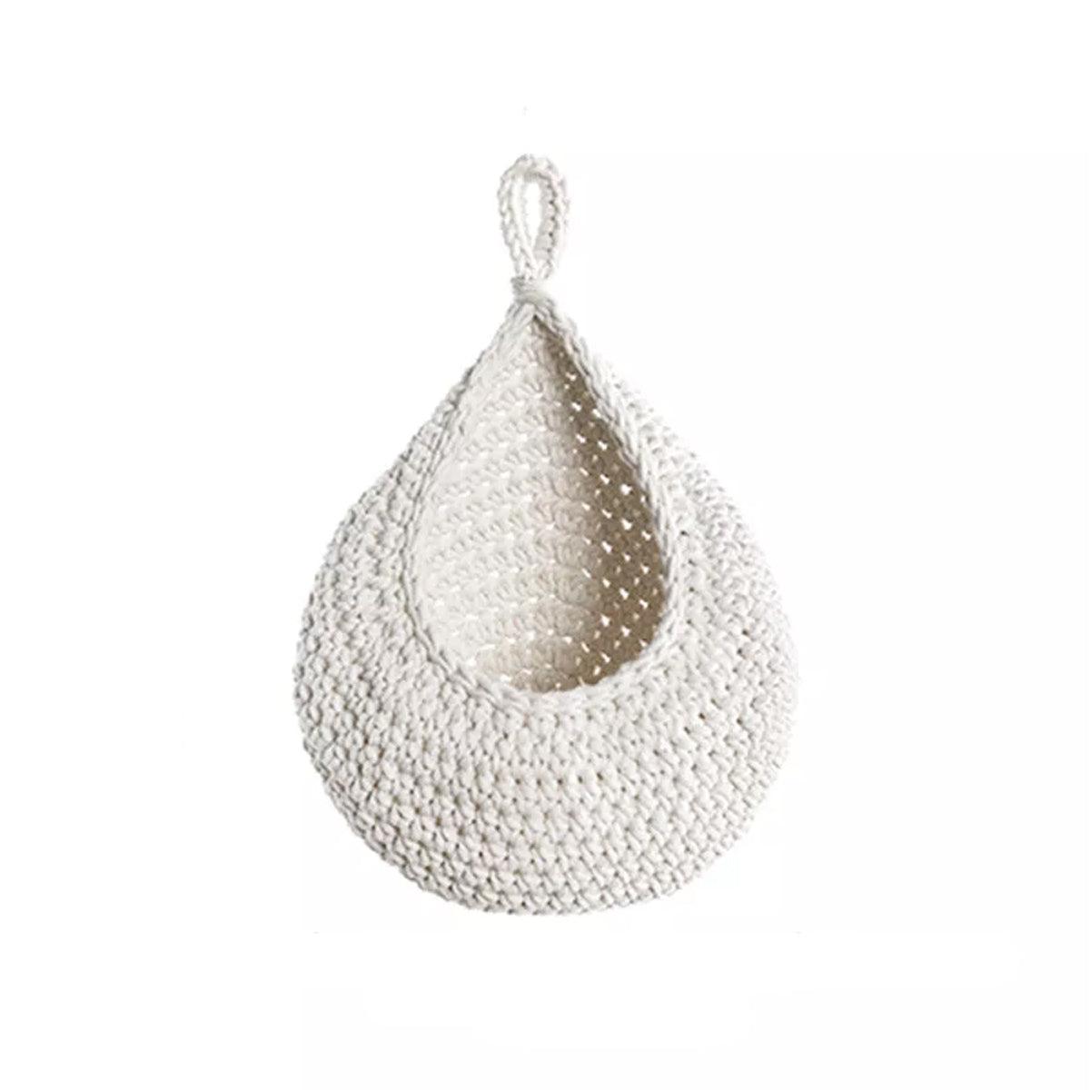 Cotton Rope Woven Storage Basket Wall Mount Fruit Vegetable Organizer Container - Max 8