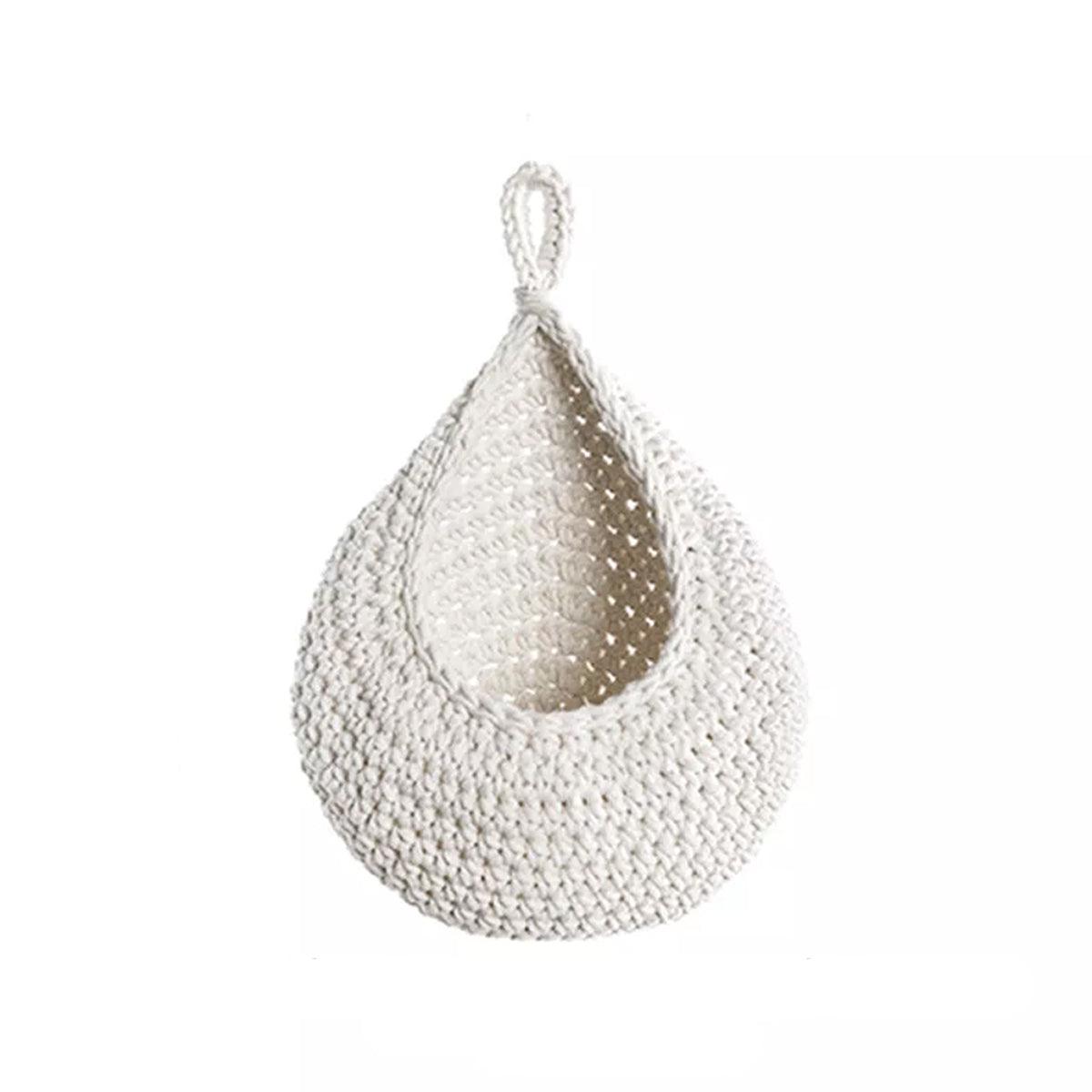 Cotton Rope Woven Storage Basket Wall Mount Fruit Vegetable Organizer Container - Mini 9