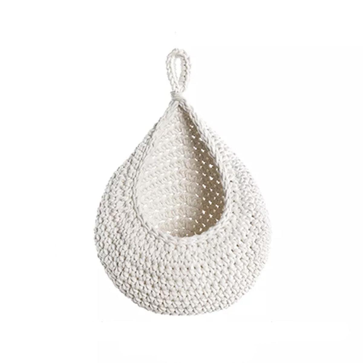 Cotton Rope Woven Storage Basket Wall Mount Fruit Vegetable Organizer Container - Mini 10