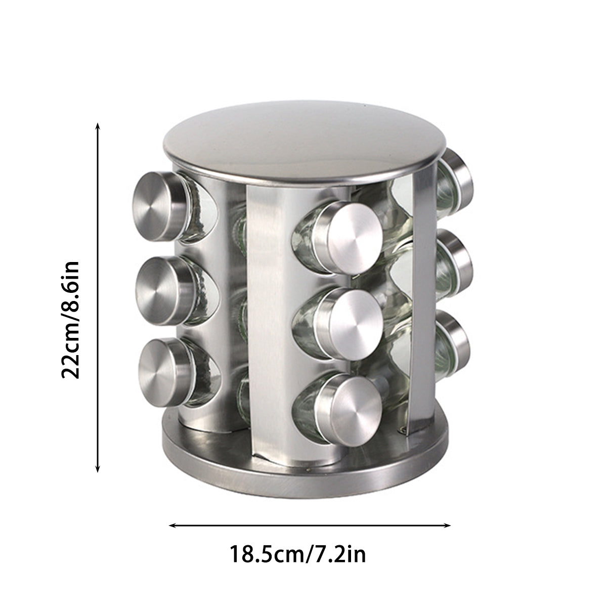 Stainless Steel Rotating Spice Rack Organizer Kitchen Seasoning Jar Holder Use 3