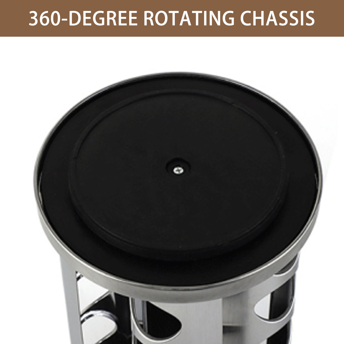 Stainless Steel Rotating Spice Rack Organizer Kitchen Seasoning Jar Holder Use 5