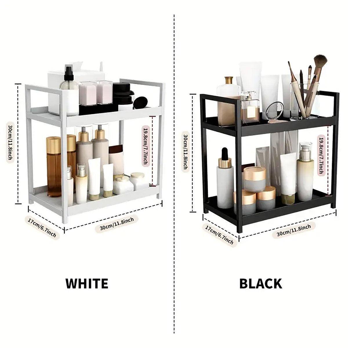 Multi-layer Cosmetic Storage Rack Desktop Organizer for Bathroom Dormitory Use - Black 3