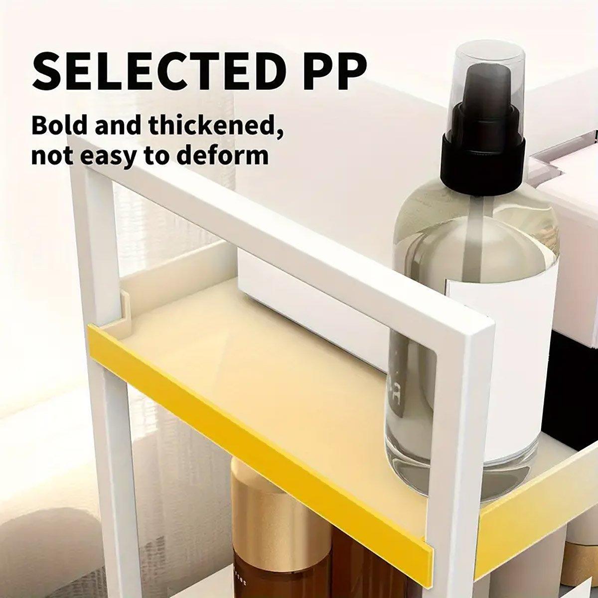 Multi-layer Cosmetic Storage Rack Desktop Organizer for Bathroom Dormitory Use - White 5