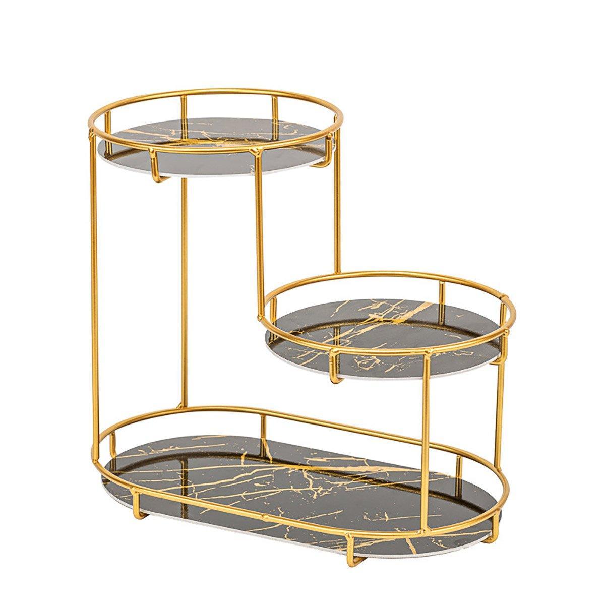 Round Multi-Tier Metal Storage Rack for Bathroom Vanity Kitchen Storage Rack - White 6