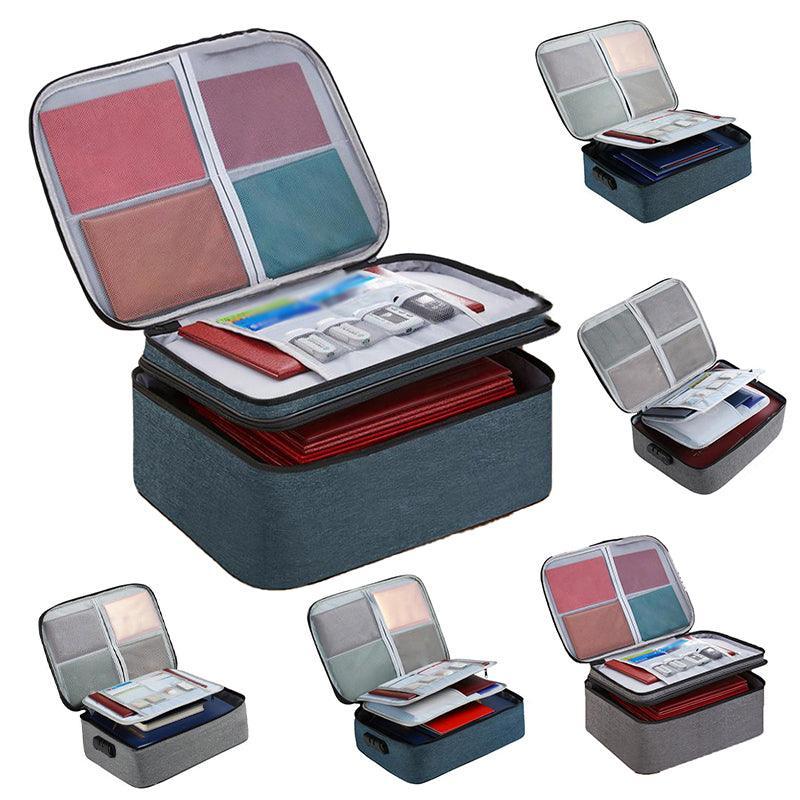 Large Capacity Multi-Layer Document Ticket Storage Bag Certificate File Organize 3 Layers - Black 3 Layers-B3