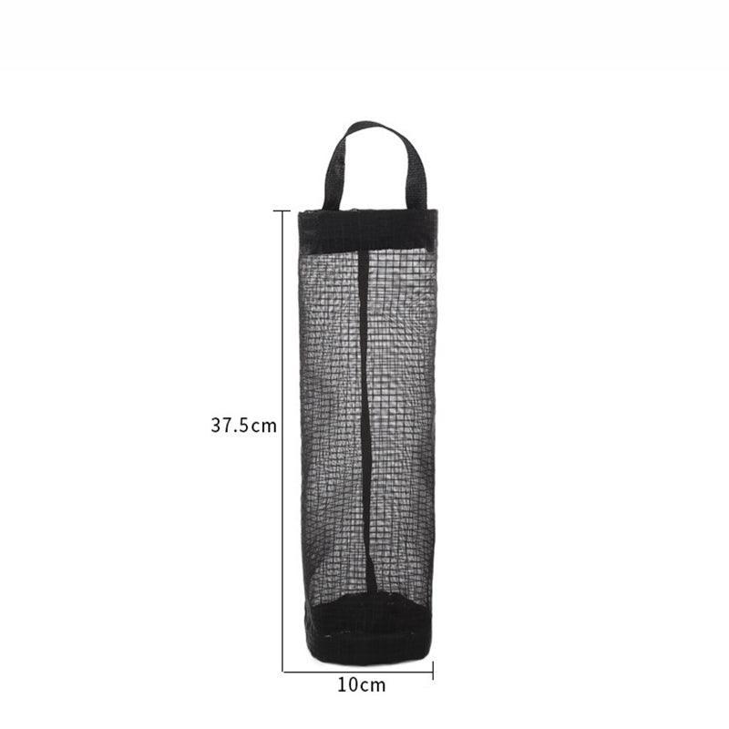 Hanging Mesh Bag Organizer Dispenser for Plastic or Trash Bags Storage Holder - Black 3