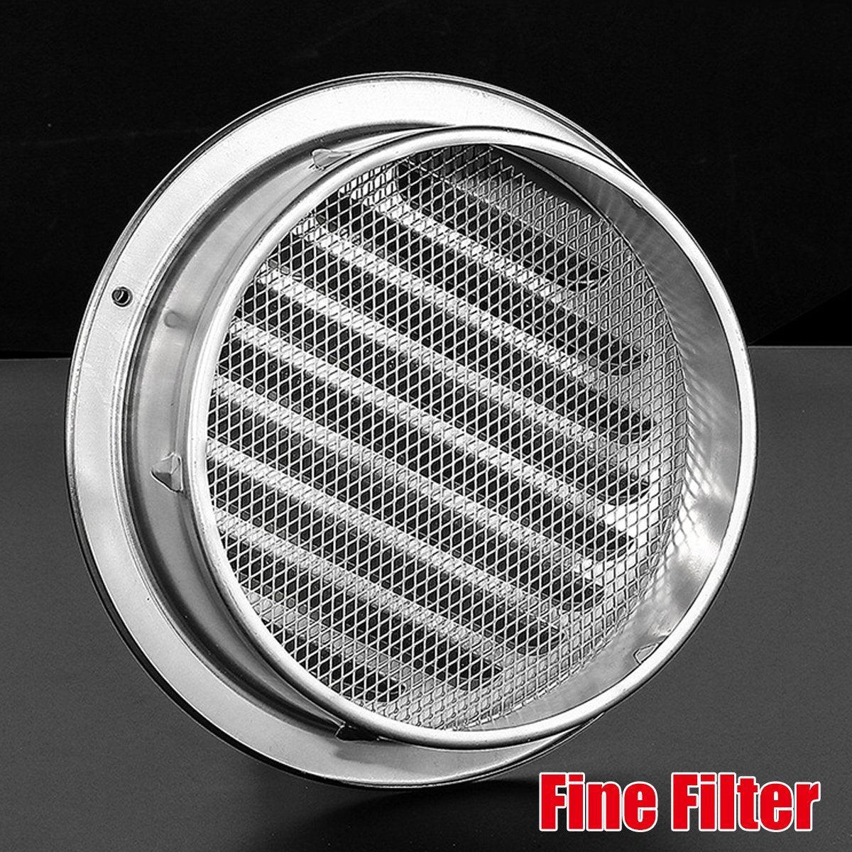 Stainless Steel Exhaust Fan Vent Outlet Flat Hood for Bathroom Kitchen Outlet - 100mm 4