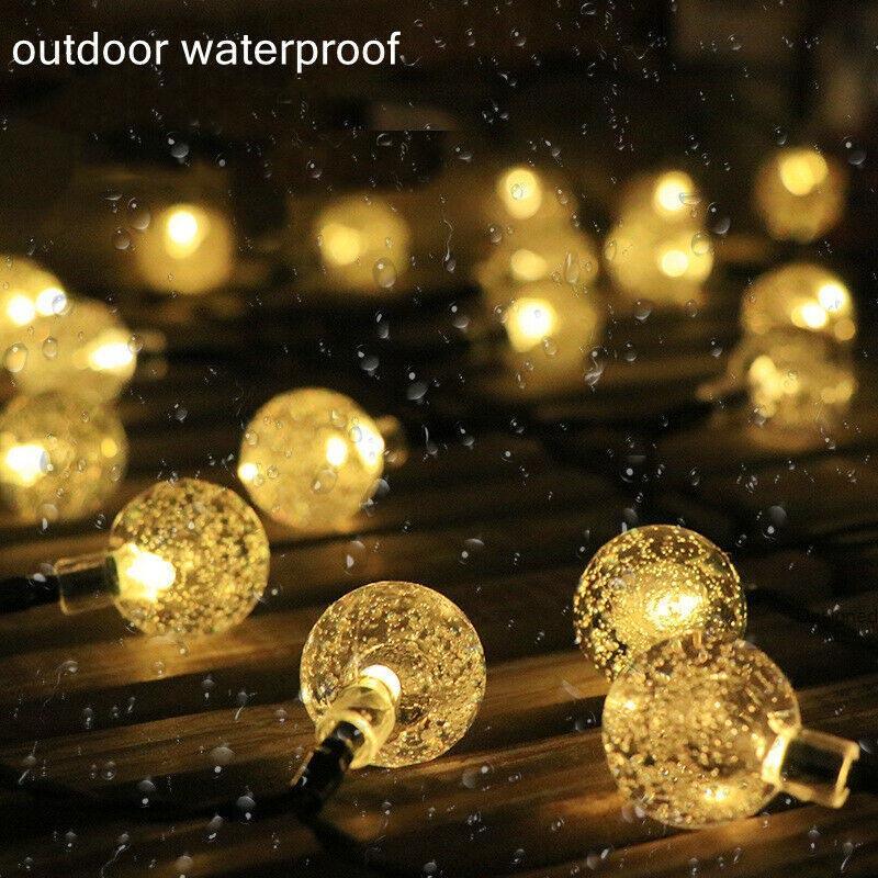 100/200Led Solar Globe String Lights Fairy Festoon Outdoor Party Decor - 12M 100LED 3