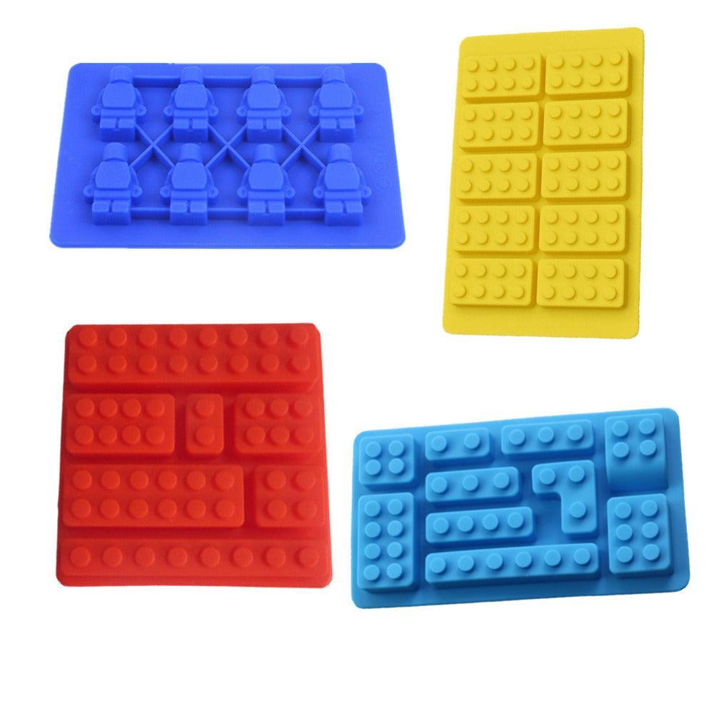 Brick Figure Man Silicone Mold Chocolate Block Cake Mould Ice Cube Tray - Large Rectangular(Random colour)