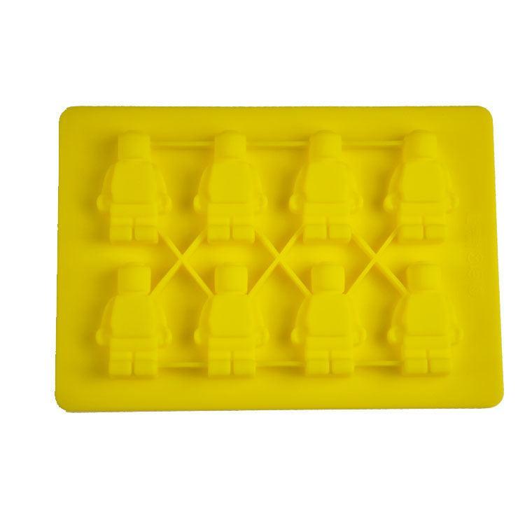 Brick Figure Man Silicone Mold Chocolate Block Cake Mould Ice Cube Tray - Red-Square 6