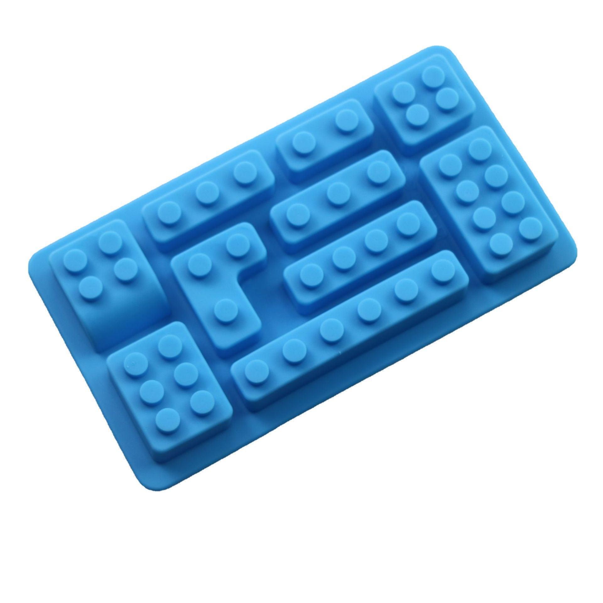 Brick Figure Man Silicone Mold Chocolate Block Cake Mould Ice Cube Tray - Red-Square 8