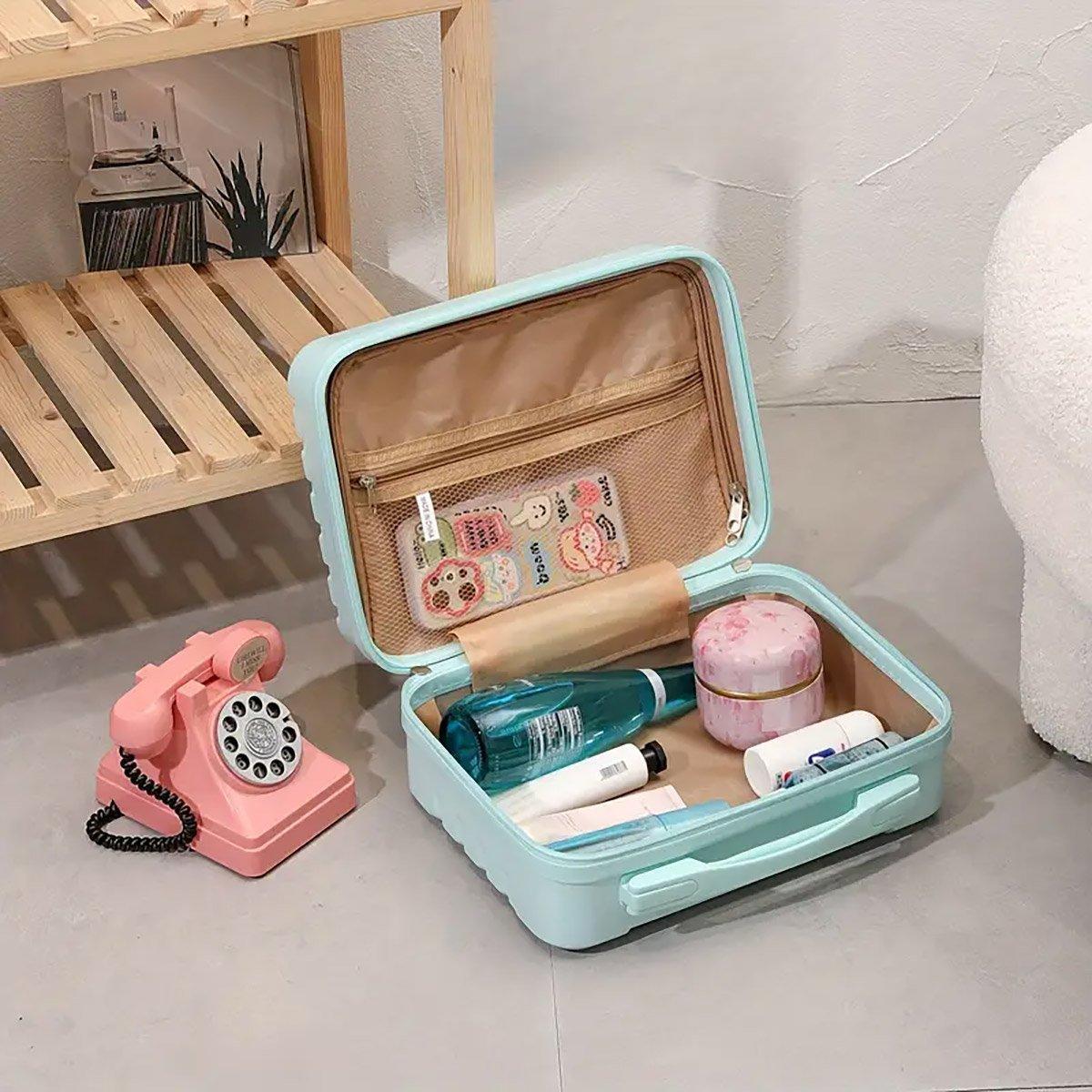 Portable 14 Inch Suitcase Mini Small Travel Storage Hand Gift Box - Blue 5