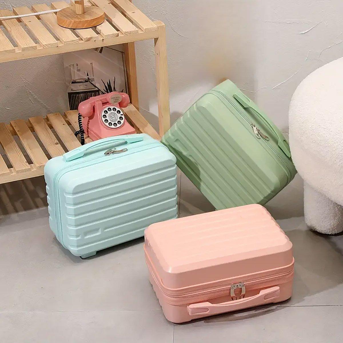 Portable 14 Inch Suitcase Mini Small Travel Storage Hand Gift Box - Green 4