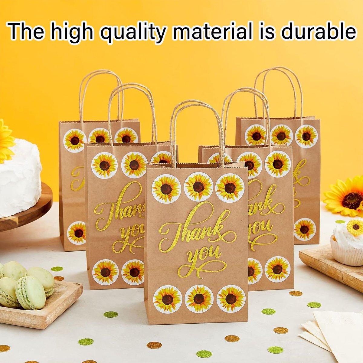 2 Rolls Sunflower Stickers Handmade Flower Decoration Labels for Craft Projects 5