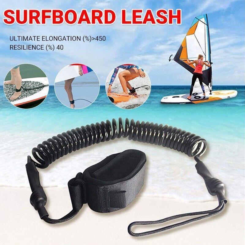 3m Coiled Surfboard Leash Paddleboard Ankle Wrist Strap for SUP