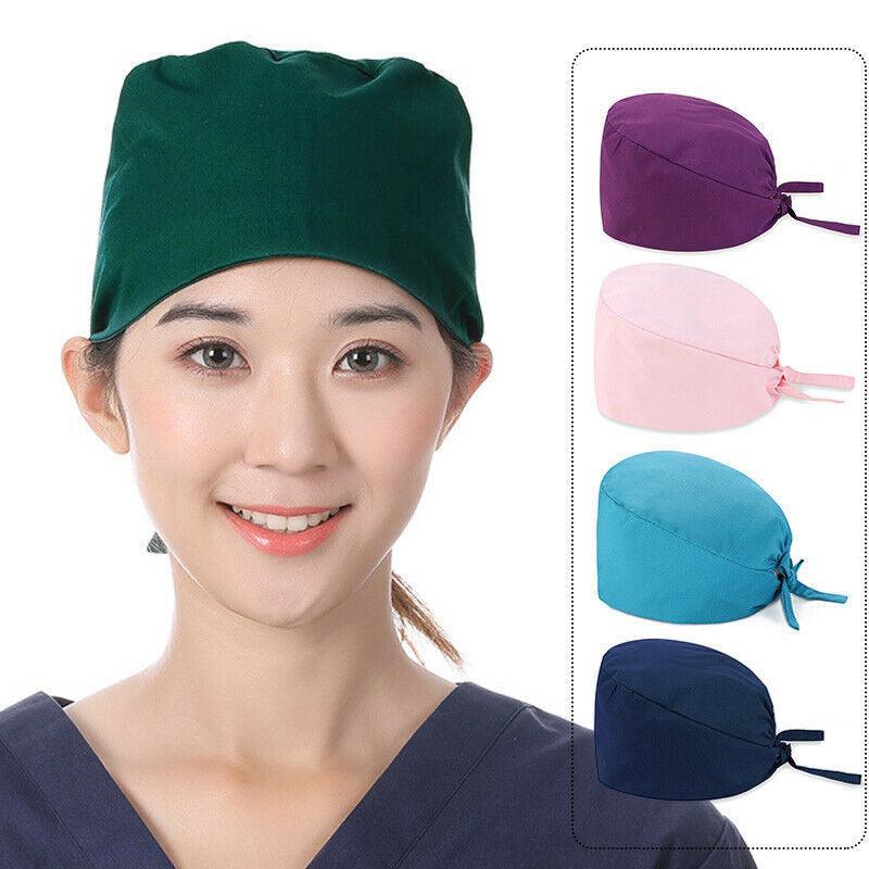 100% Cotton Unisex Surgical Scrub Cap for Doctors & Nurses - Light Blue 3