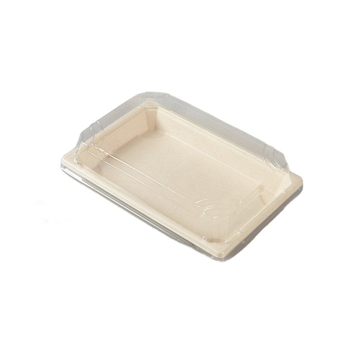 50pcs Eco-Friendly Sushi Box Rectangular Biodegradable Lunch Packaging Plate - 16 cm x 9 cm x 4.5 cm 9