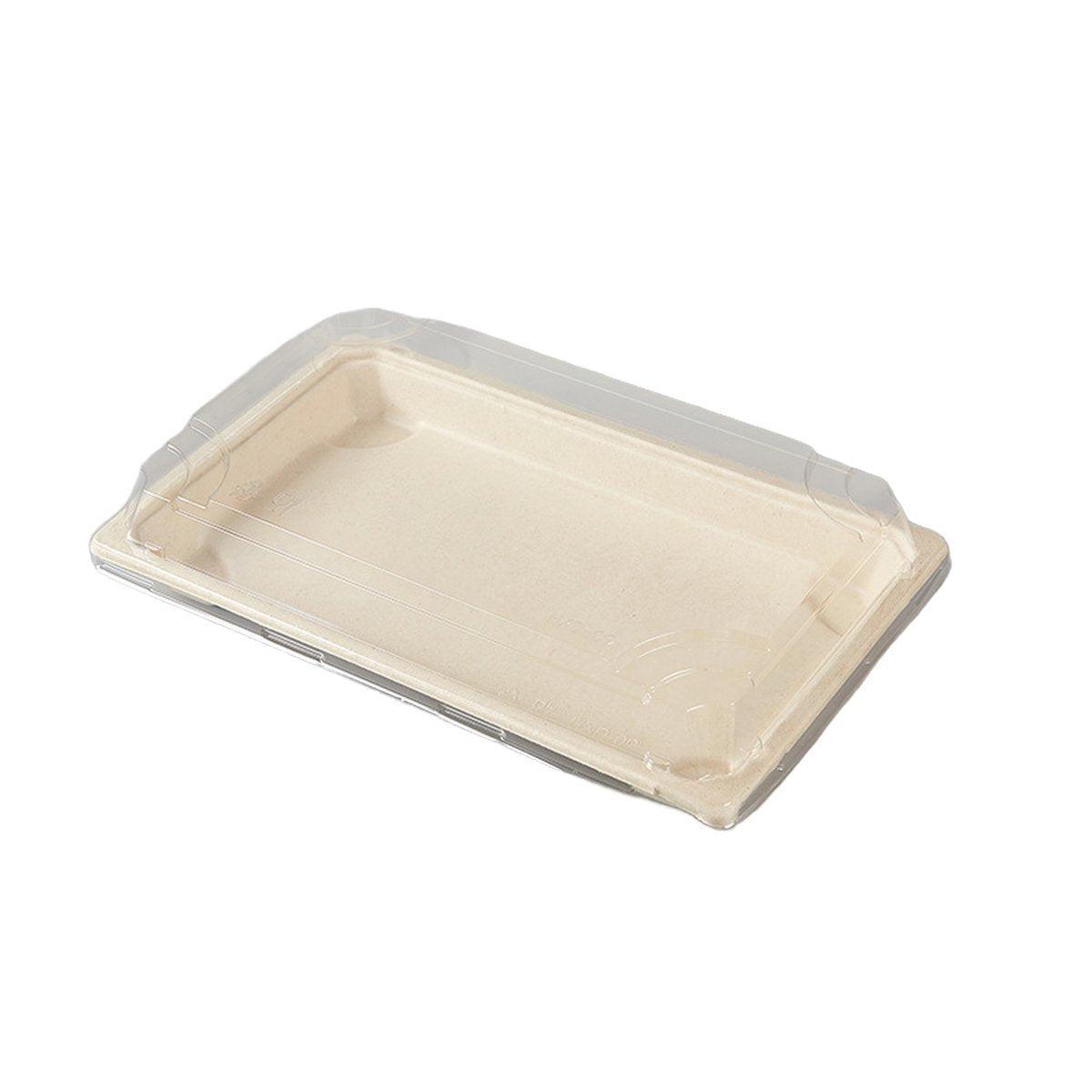 50pcs Eco-Friendly Sushi Box Rectangular Biodegradable Lunch Packaging Plate - 16 cm x 9 cm x 4.5 cm 12