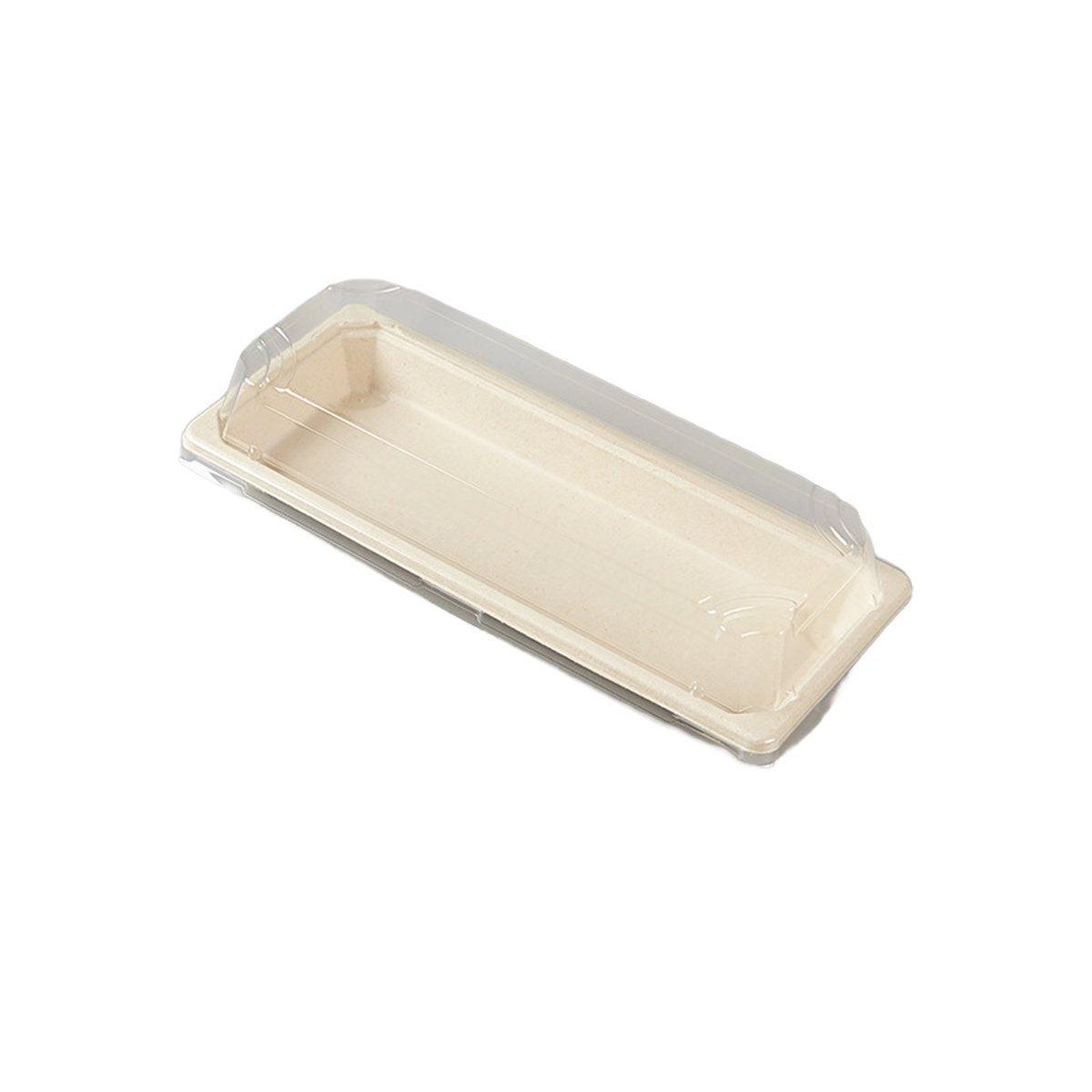 50pcs Eco-Friendly Sushi Box Rectangular Biodegradable Lunch Packaging Plate - 16.4 cm x 11.4 cm x 4.5 cm 6