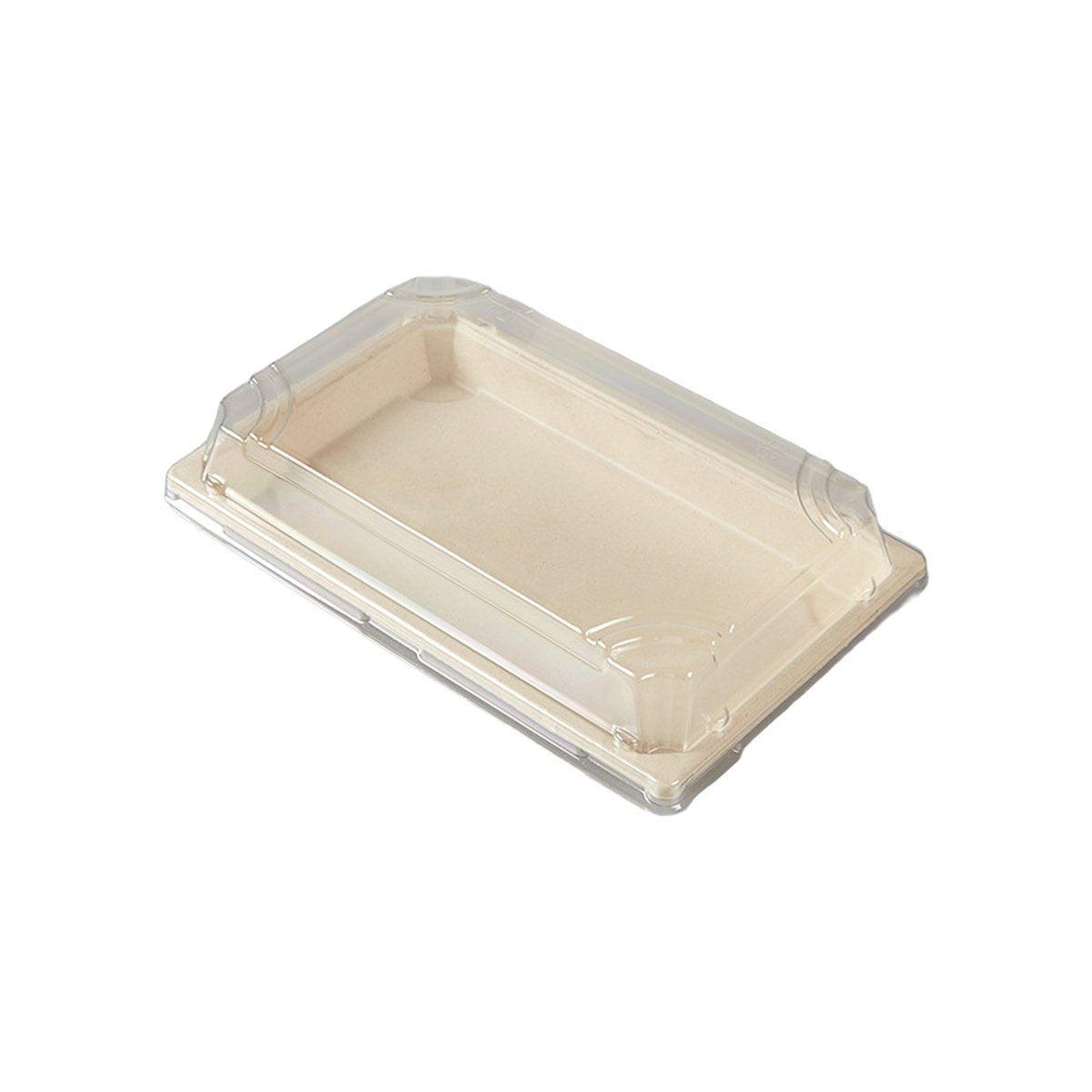 50pcs Eco-Friendly Sushi Box Rectangular Biodegradable Lunch Packaging Plate - 16.4 cm x 11.4 cm x 4.5 cm 10