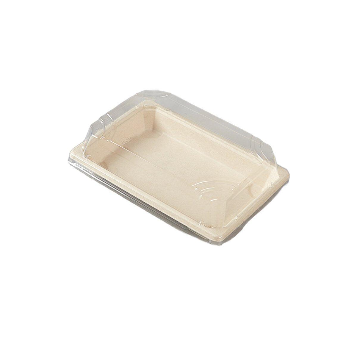50pcs Eco-Friendly Sushi Box Rectangular Biodegradable Lunch Packaging Plate - 22 cm x 13.9 cm x 4.5 cm 7