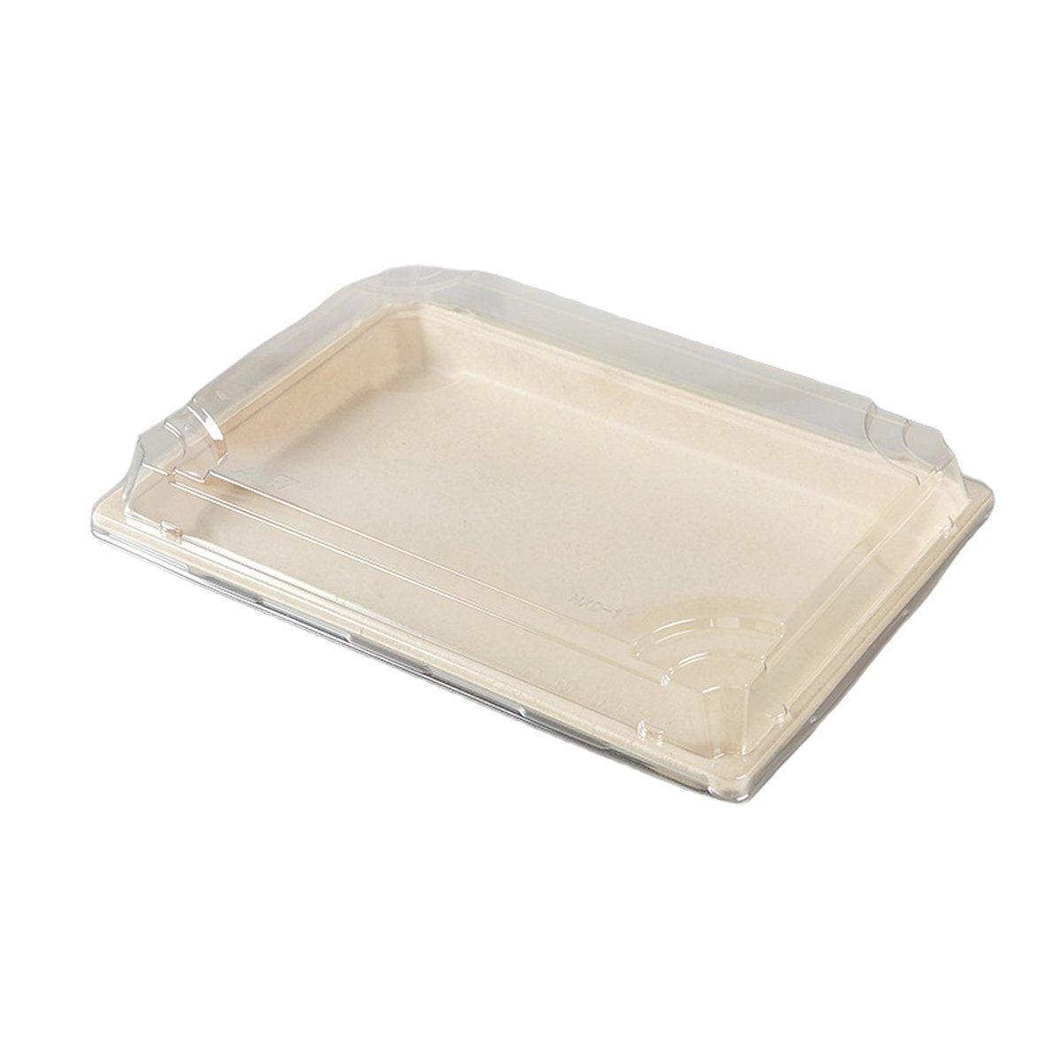 50pcs Eco-Friendly Sushi Box Rectangular Biodegradable Lunch Packaging Plate - 22 cm x 13.9 cm x 4.5 cm 13