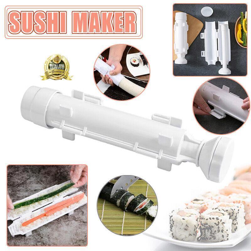 Sushi Roller Maker Tool with Tube Plunger DIY Bazooka Rice Mold for Home Kitchen