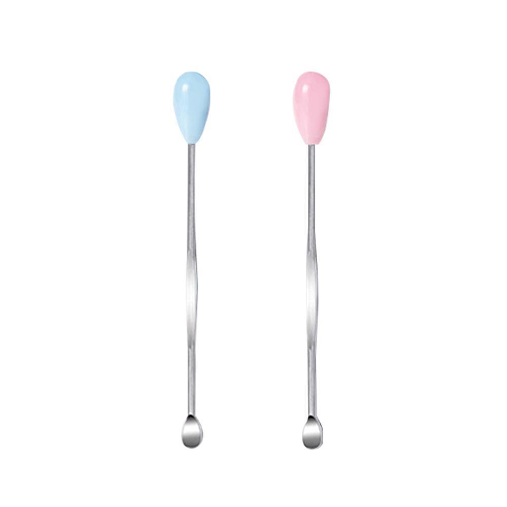 Stainless Steel Earpick Scoop Reusable Earwax Removal Tool Cleaner Kit Unisex - Pink