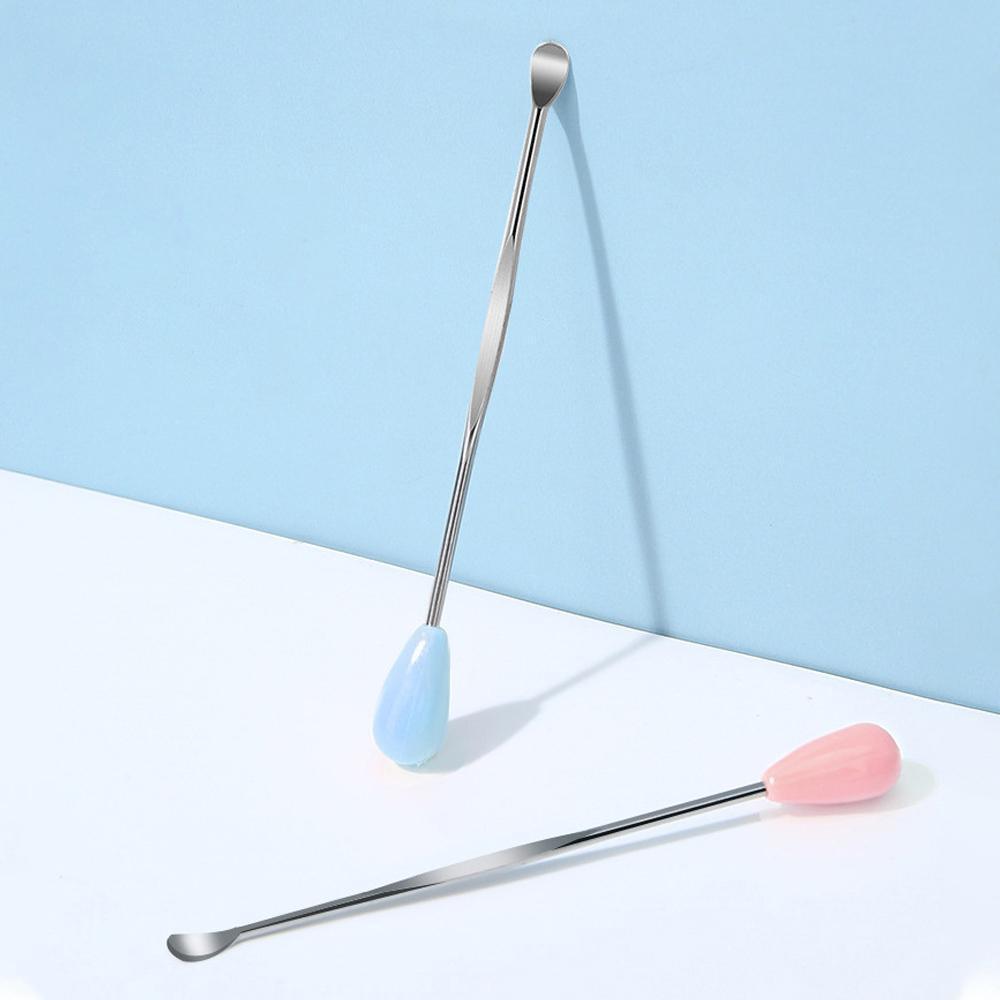 Stainless Steel Earpick Scoop Reusable Earwax Removal Tool Cleaner Kit Unisex - Pink 5