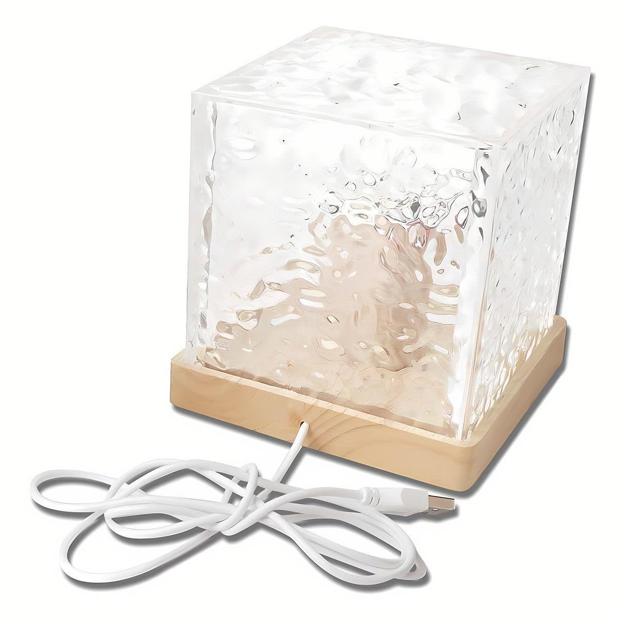 Water Ripple Atmosphere Lamp Square Table Lamp For Bedroom Bed Head Lighting