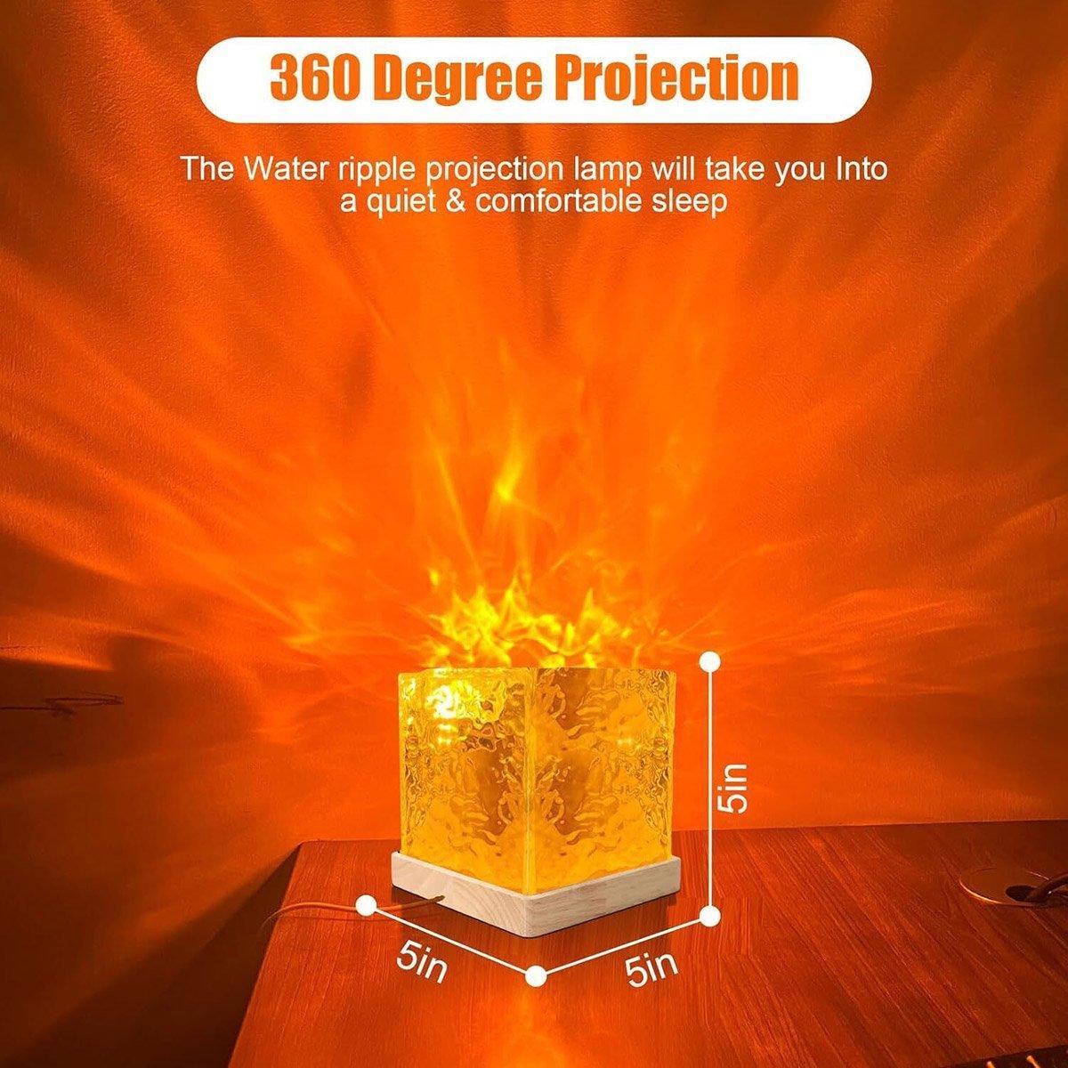 Water Ripple Atmosphere Lamp Square Table Lamp For Bedroom Bed Head Lighting 3